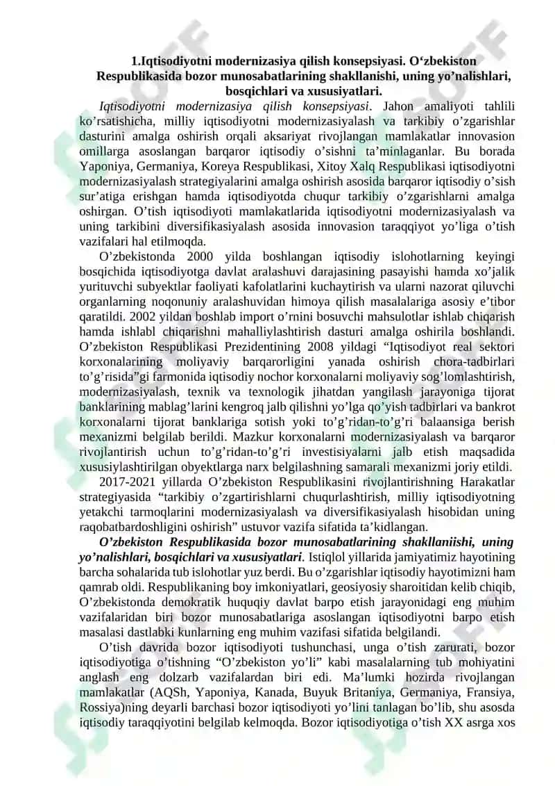 Bozor Infratuzulmasining Shakillanishi Qishloq Xojaligidagi Isloxotlar 3