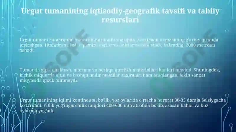 Samarqand viloyati urgut tumani iqtisodiy tahlili 3