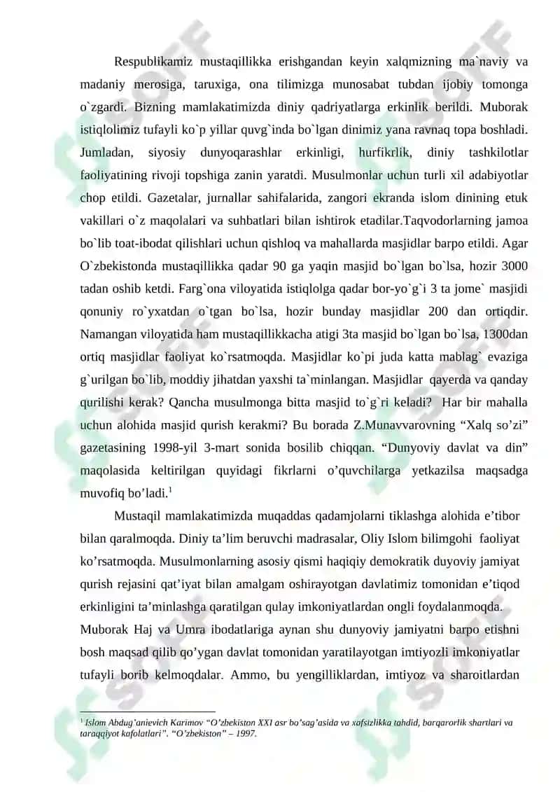 O`zbekistonda diniy bag`rikenglik va diniy tashkilotlar bilan munosabati 3