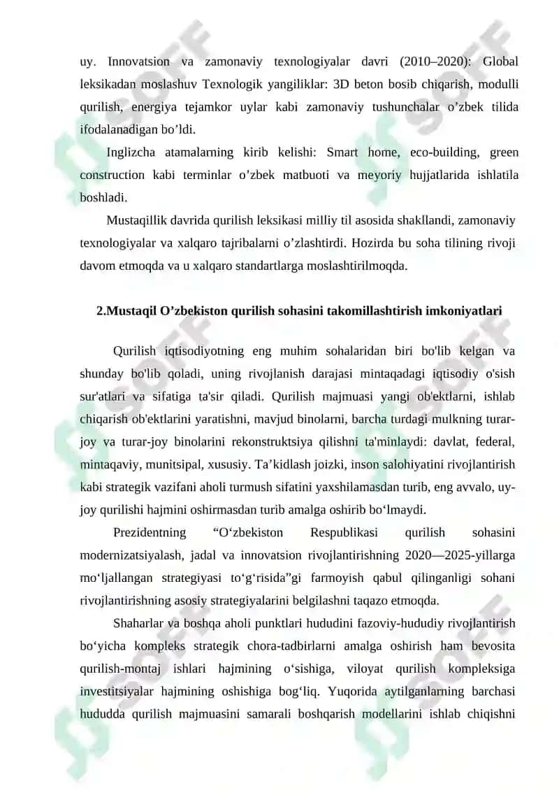 Mustaqillik yillarida Respublikani rivojlantirish yo'lida qurilish yo'nalishlarining tahlili 3