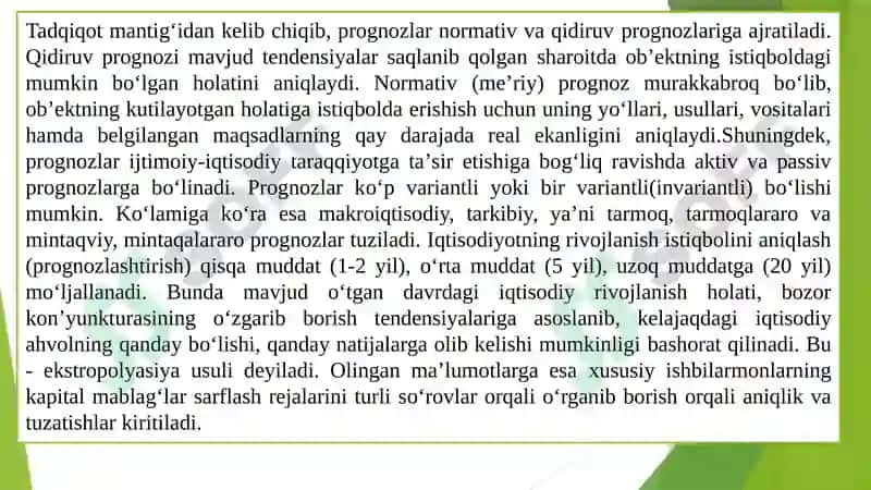 Davlatning iqtisodiy rivojlanishni dasturlash prognozlashtirish va rejalashtirish siyosati 3