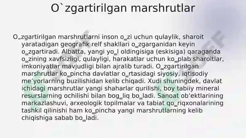 Turoperatorlar tomonidan ekskursion marshrutlarni ishlab chiqish shart sharoitlari 3