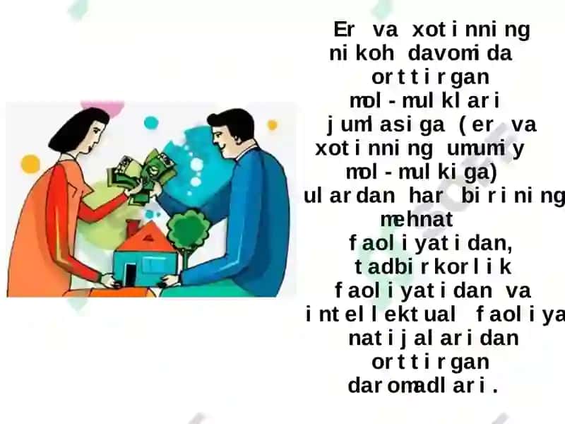 Er-xotinning mulkiy huquq va majburiyatlari 3