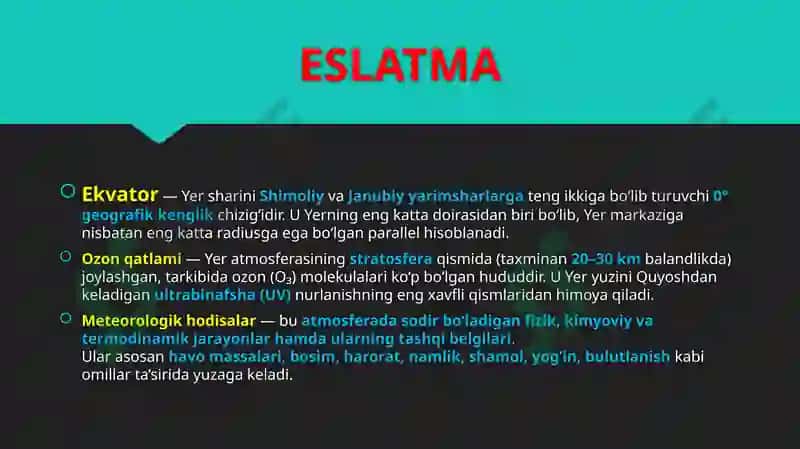 Atmosfera qavatlariga taʼrif 3