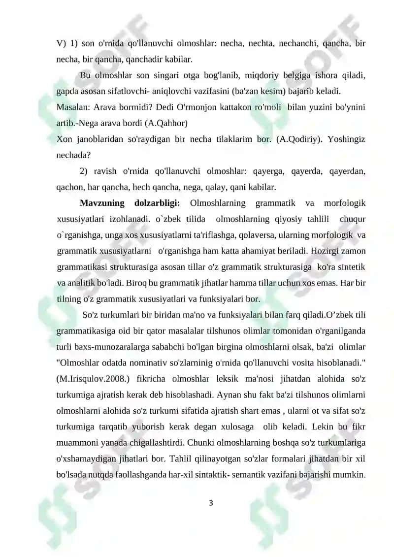 OLMOSHNING MORFOLOGIK   BELGI VA XUSUSIYATLARI (O‘TKIR HOSHIMOV ASARLARI MISOLIDA 3