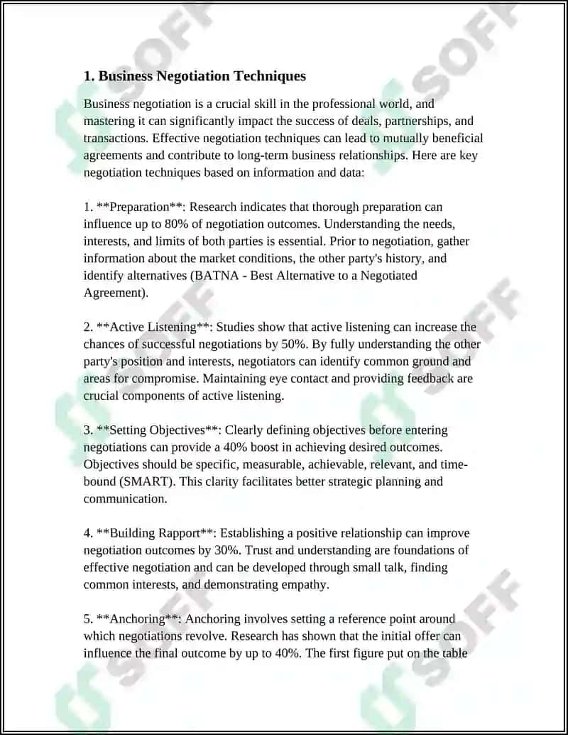 Business Negotiation Techniques 3