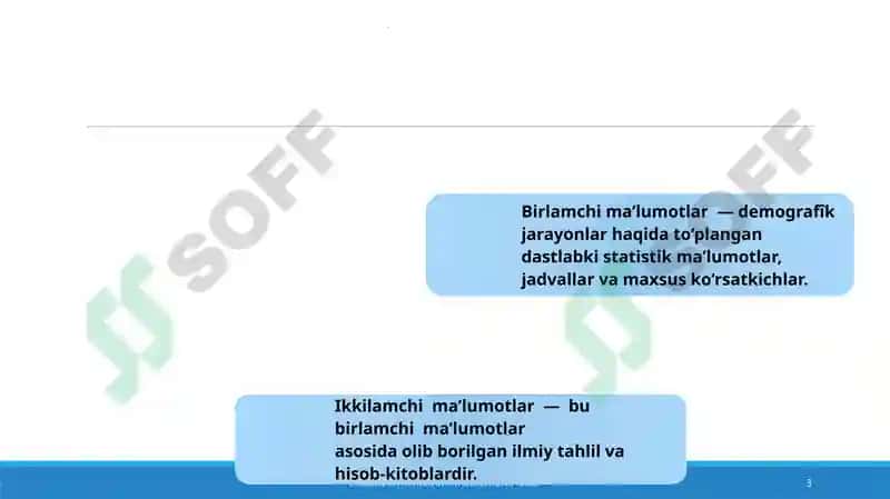 DEMOGRAFIK JARAYONLARNI O’RGANISH MANBALARI 3