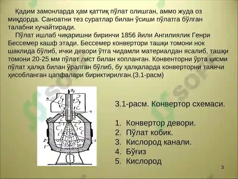 Пўлат ишлаб чиқариш 3