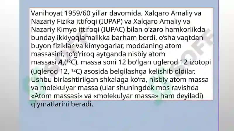 Atom Massasi va Molekular Massasi 3