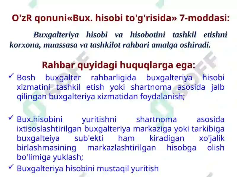 Buxgalteriya hisobi tashkili va hisob siyosati 3