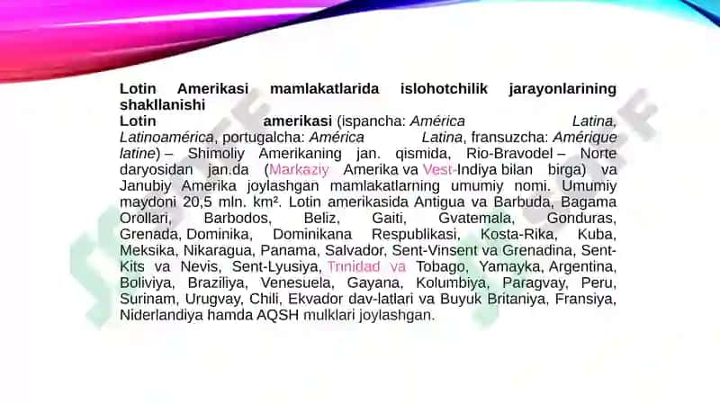 Lotin Amerikasida islohotchilik va taraqqiyot 3