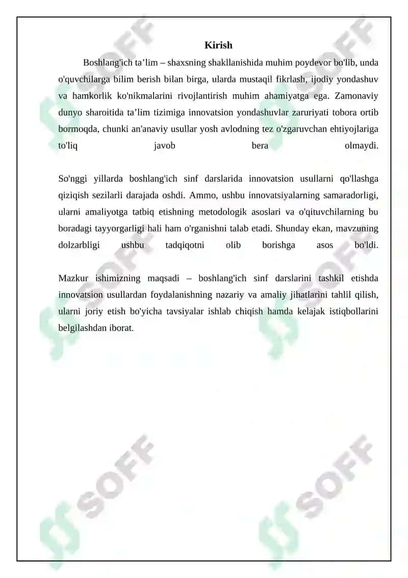 Boshlang'ich ta'lim darslarini tashkil etishda innovatsiyadan foydalanish 3