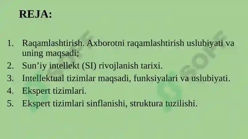 RAQAMLI IQTISODIYOT. INTELEKTUAL BOSHQARUV TIZIMLARI 3