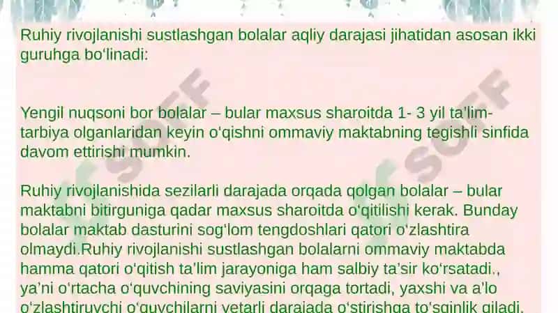 Ruhiy rivojlanishi sustlashgan bolalar 3