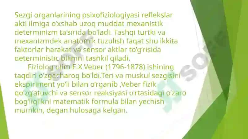 SENSOR JARAYONLARDA PSIXOFIZIOLOGIY 3