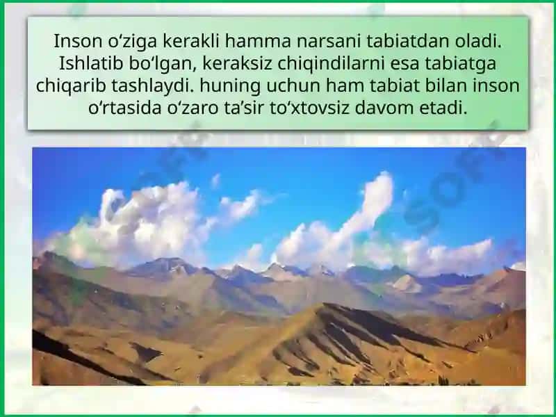 EKOLOGIK MUAMMOLARIVA TABIATINI MUHOFAZA QILISH 3