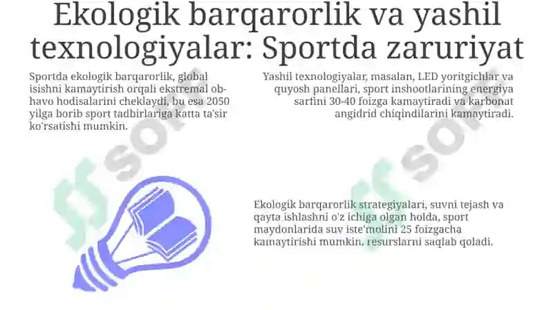 Ekologik barqarorlik va yashil texnologiyalar: Sportda zaruriyat 3