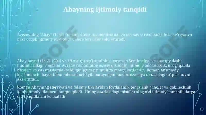 Avezovning "Abay" romani 3