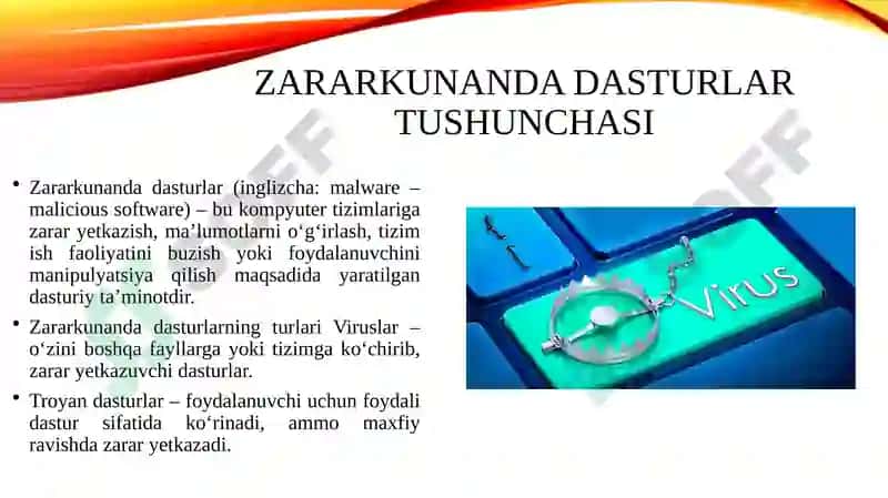 Zararkunanda dasturlar va ulardan himoyalanish 3