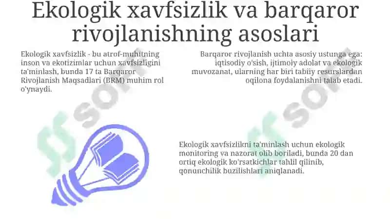 Ekologik xavfsizlik va barqaror rivojlanishning asosiy tushunchalari 3