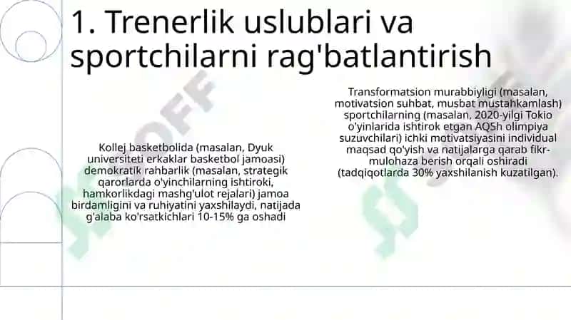 Trenerlik Uslublari va Jamoa Dinamikasi 3