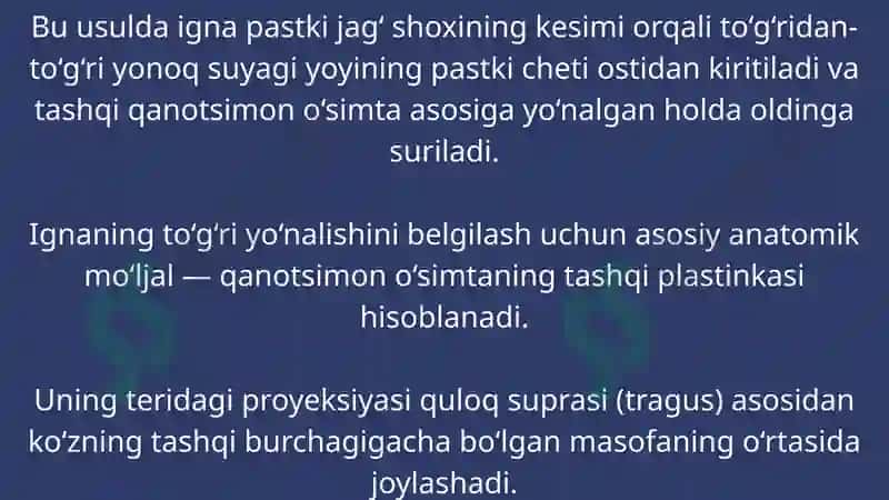Pastki alveolyar nervni Og'riqsizlantirish 3