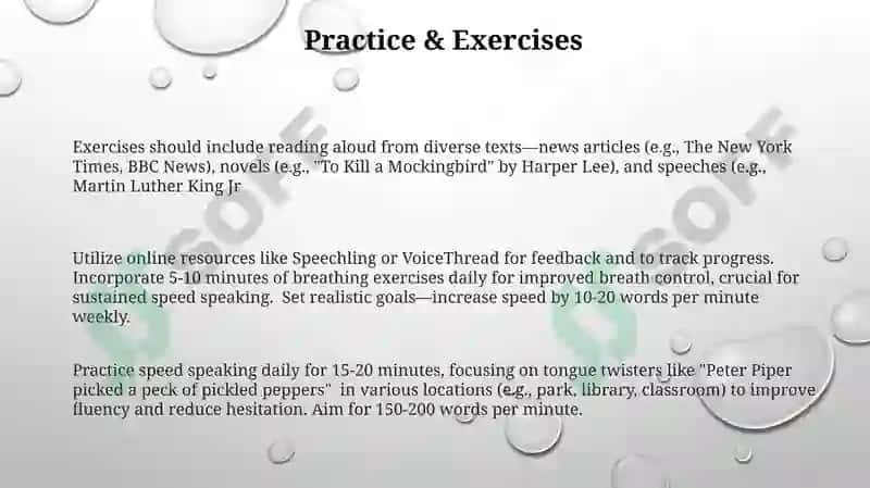 Speed speaking task 3