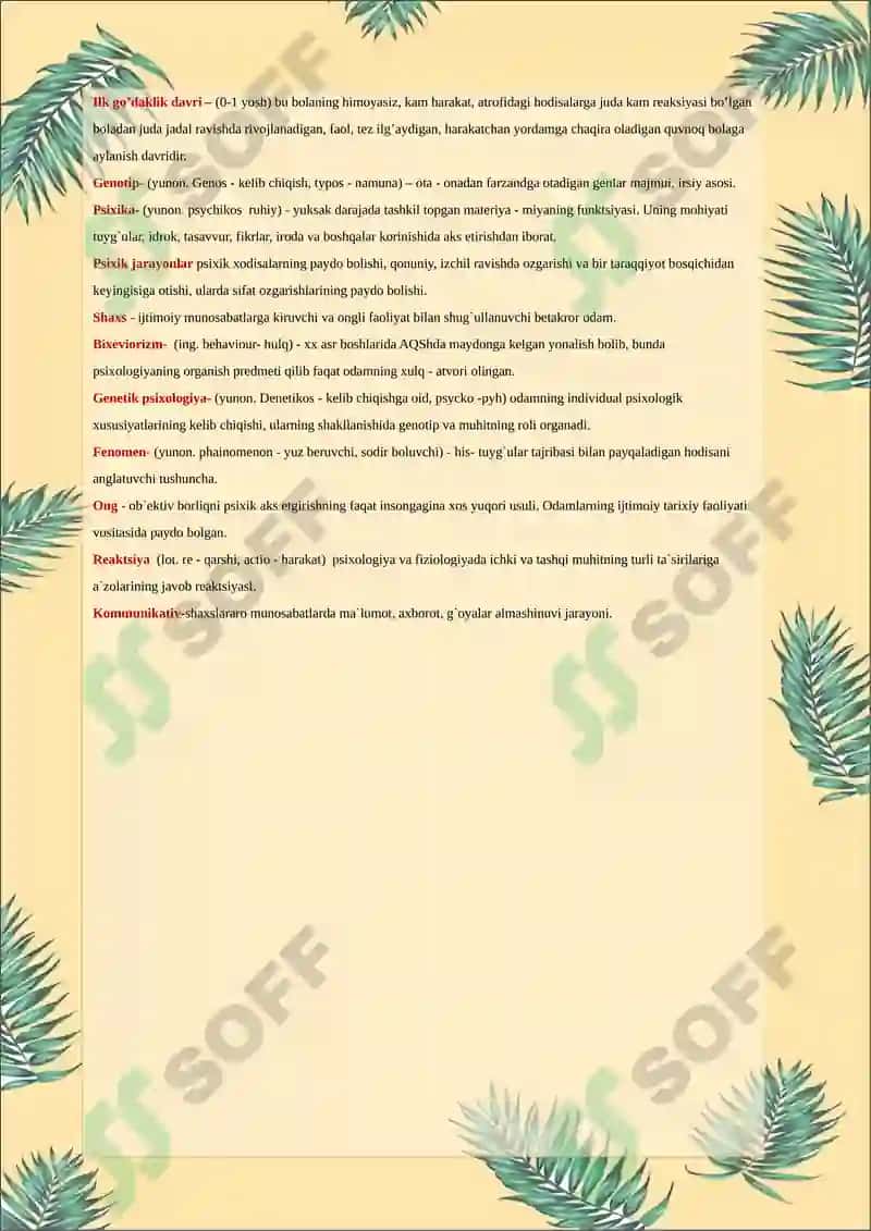 Ontogenezda rivojlanishni davrlashtirish muammosi mavzusida glossary 3