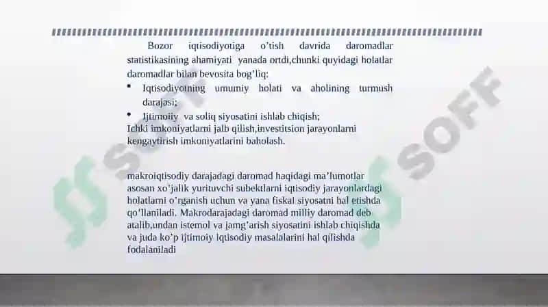 Milliy daromad va milliy hisoblar tizimidagi boshqa daromad ko'rsatgichlari 3