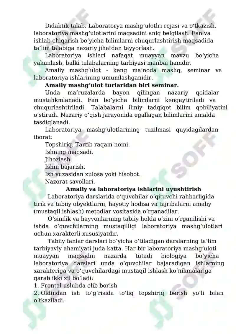 Tabiiy fanlar nazariyasi va metodikasi fanida amaliy va laboratoriya ishlarini uyshtirish 3