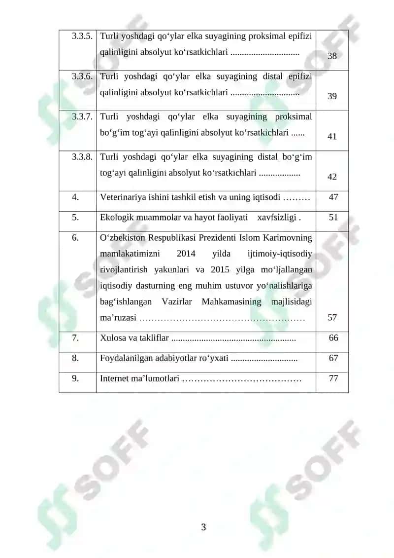 Turli yoshdagi qo‘ylar elka suyagining makro-mikroanatomik tuzilish BMI 3