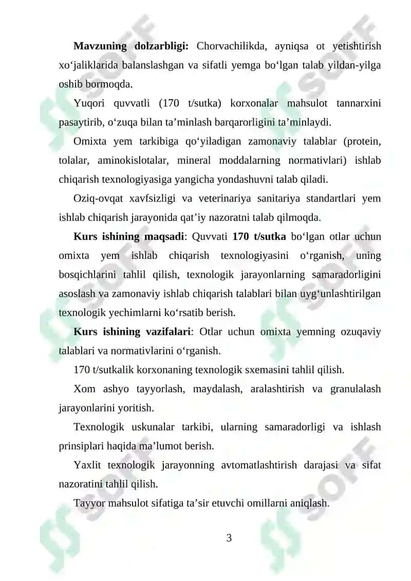 Omixta yem ishlab chiqarish texnologiyasi 3