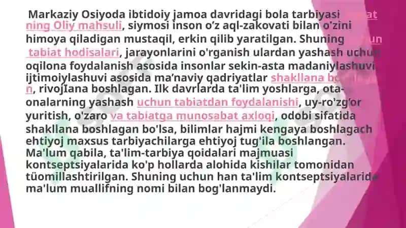 Markaziy Osiyoda ibtidoiy jamoat davridagi bolalar tarbiyasi 3