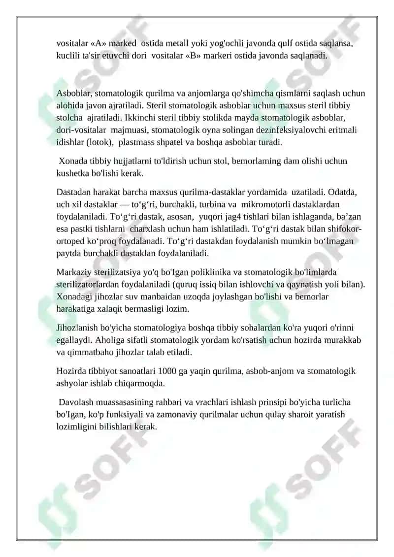 Terapevtik stomatologiya bo'limini tashkil etish 3