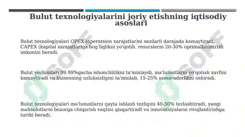 Bulut texnologiyalarini joriy etishning iqtisodiy asoslari 3