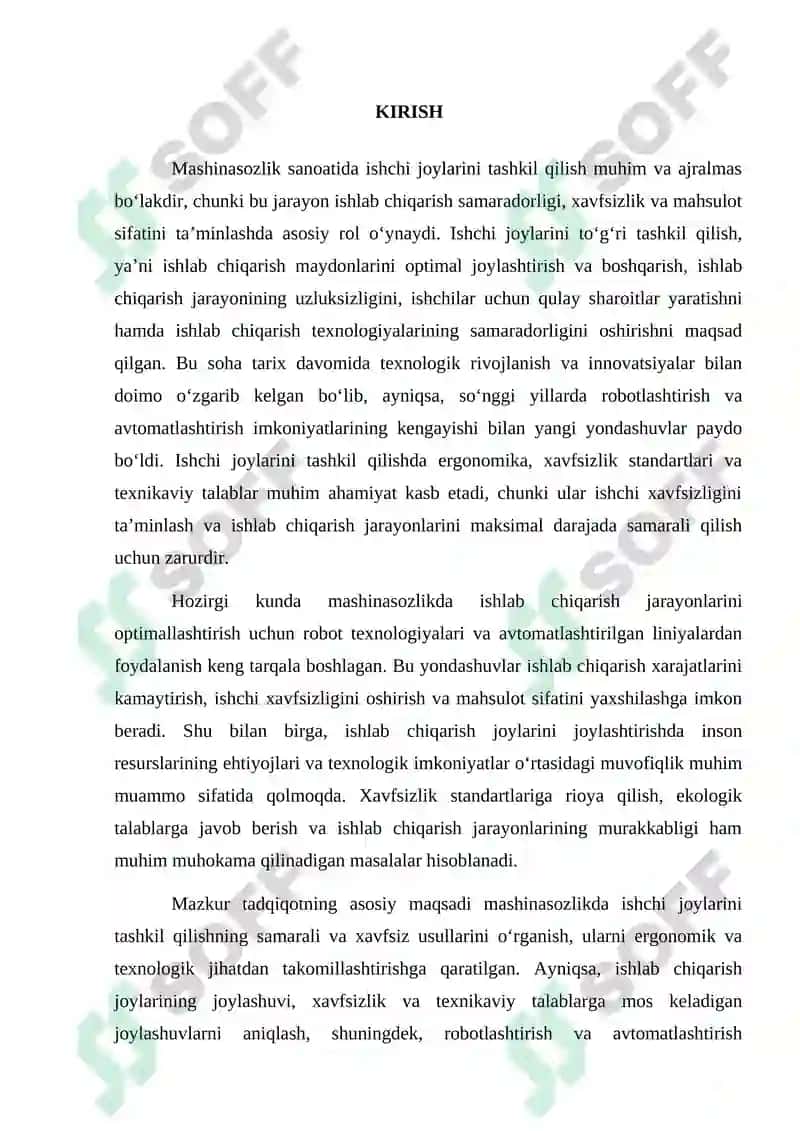 Ishchi jоylarini tashkil QILISH 3