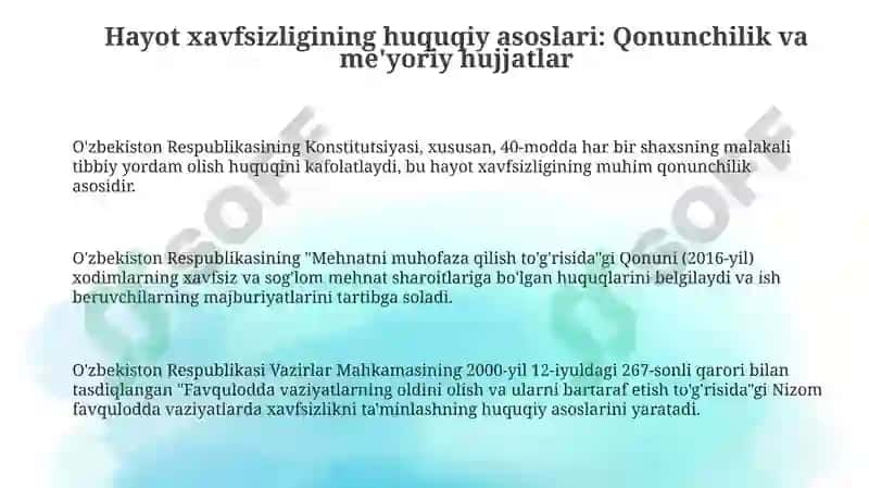 Hayot xavfsizligining huquqiy asoslari 3