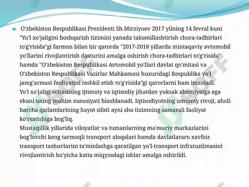 Yo’lkorxonalari yo’lustalari ning asosiy vazifalari va kunlik ishtadbirlari 3