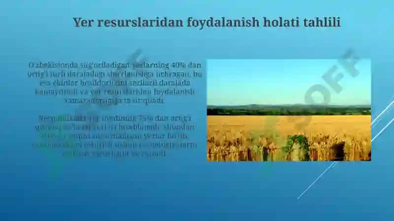 Yer resurslaridan foydalanish holati tahlili 3