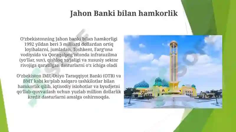 Oʻzbekistonning Jahon banki bilan hamkorligi 3