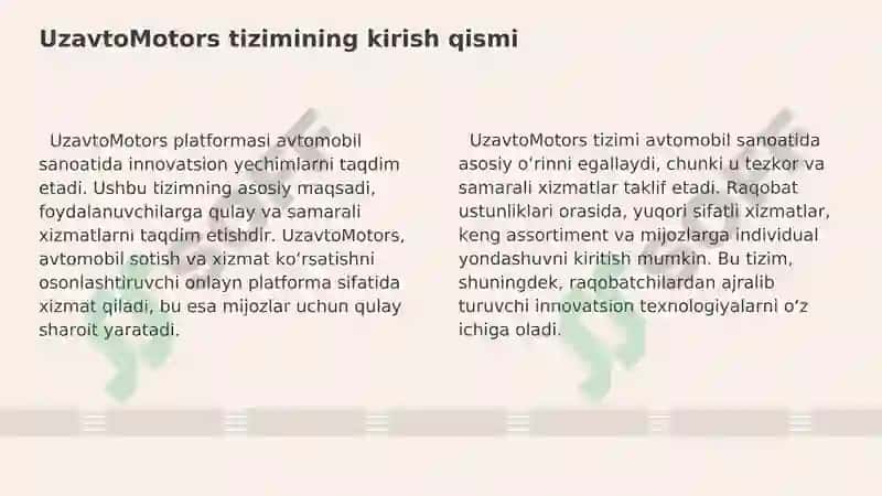 UzavtoMotors platformasi 3