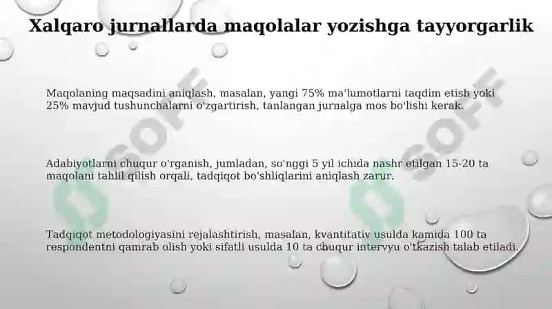 Halqaro jurnallarda maqola yozish va chop etish 3