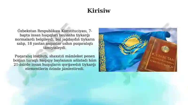 Ózbekstan Respublikasında shaxstıń konstituciyalıq huqıqıy jaǵdayı 3