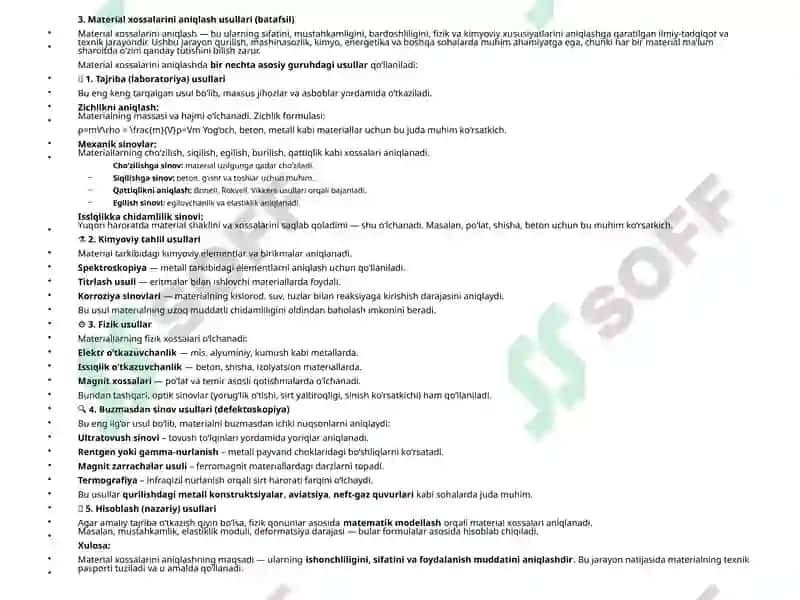 Materiallarning asosiy xossalari 3