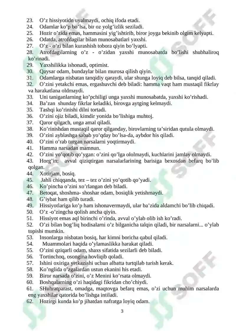 Ijtimoiy – psixologik moslashganlik shkalasi (IPM) 3