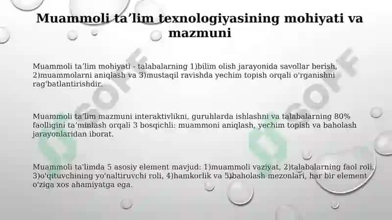 Muammoli ta’lim texnologiyasi 3