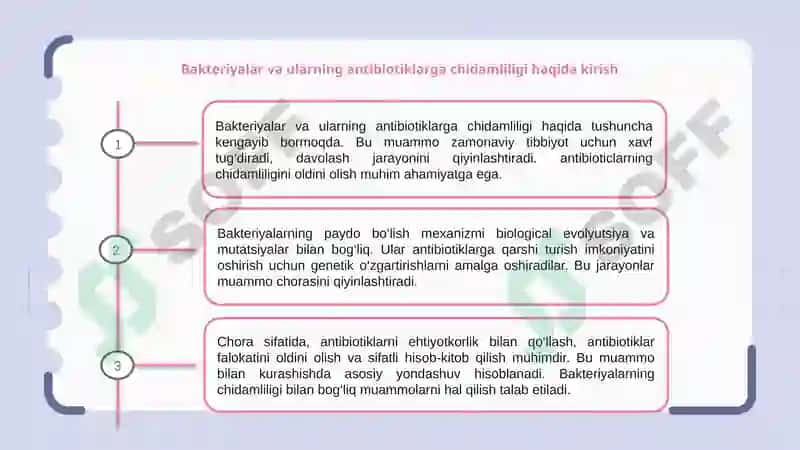 Bakteriyalarning antibiotiklarga chidamliligi 3