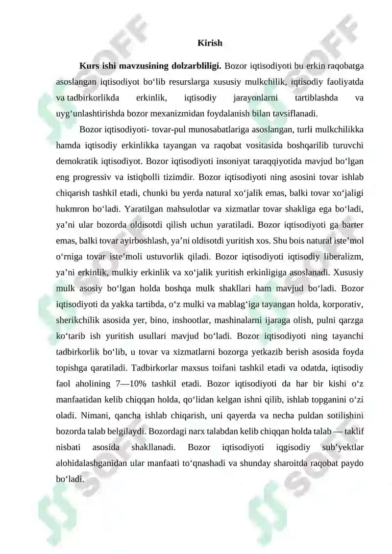 Bozor iqtisodiyoti,uning vujudga kelishi va rivojlanishining shart-sharoitlari 3