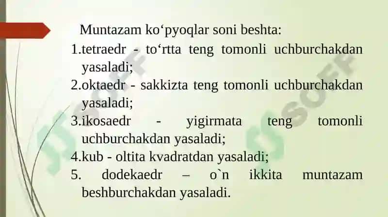 Sirtlarni tekislik bilan kesishuvi. 3