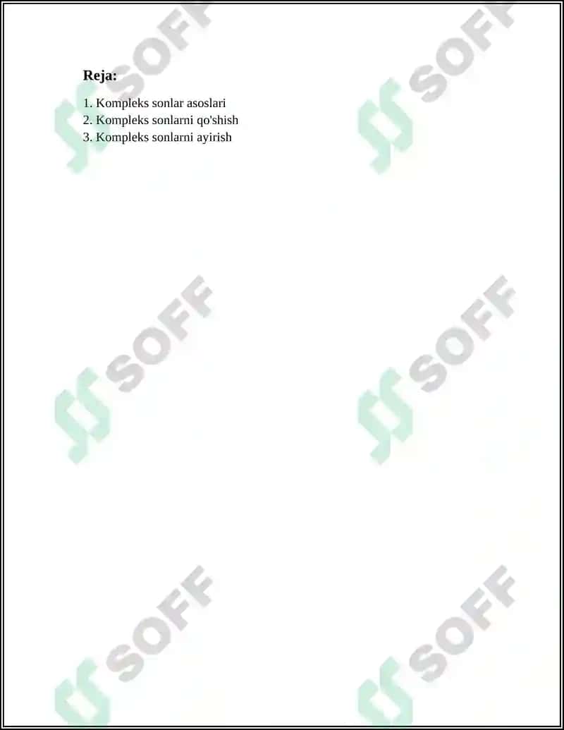 Kompleks Sonlar 3
